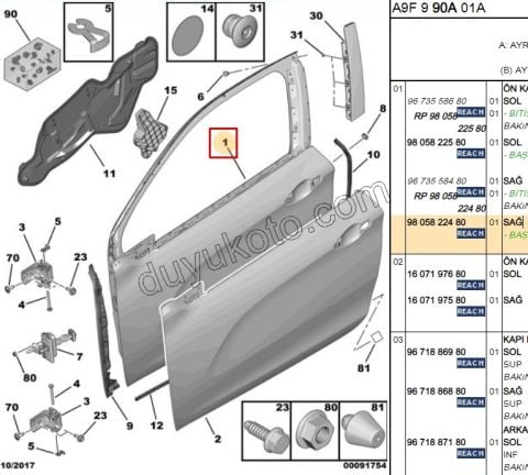 KAPI KOMPLE R P2081 1P