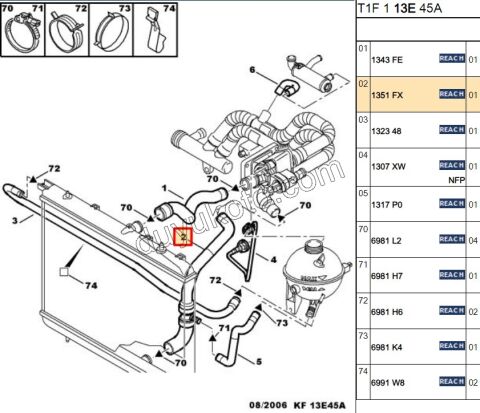 Radyatör Hortumu Alt P206 1.4HDİ Euro4 02/11