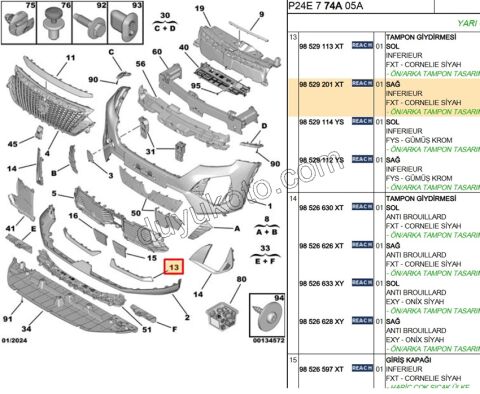 CITA ON TAMPON IZGARA ALTI R P20082MQ 3LED SIYAH