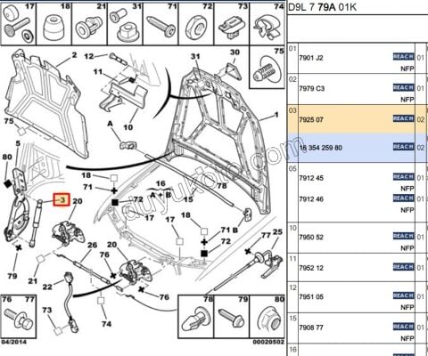 Motor Kaput Amortisörü P406 COUPE