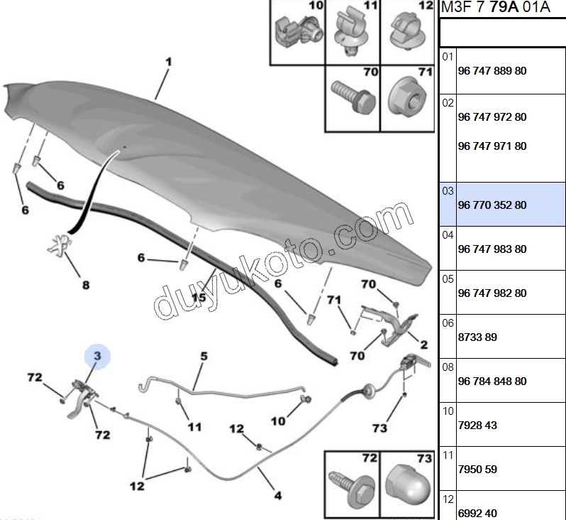 KILIT MOTOR KAPUT MANDAL+ P301 CELY