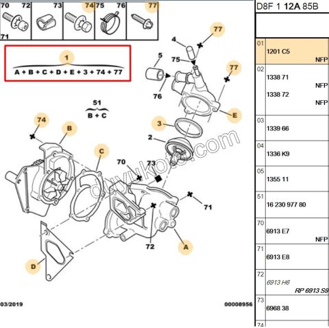 Devirdaim Su Pompası (KIT) XUD11BTE P406 P605