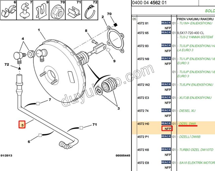 HORTUM SERVOFREN PRT1 DW8 9632462080