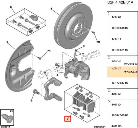 Fren Balatası Arka Tk P407 C53 P607