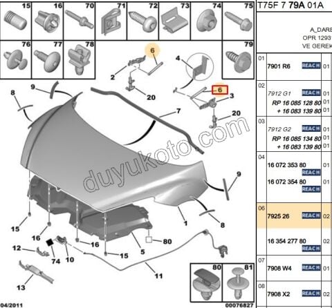 AMORTISOR MOTOR KAPUT RCZ