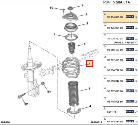 Ön Helezon P30082 P50082 1.6HDİ Euro6 C