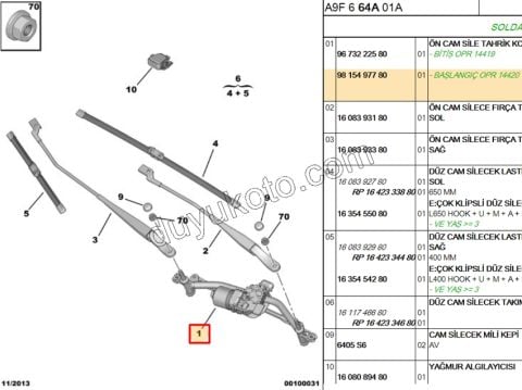 MOTOR CAM SILGI ON YM P2081 C3 B618 MEKANIZMA+