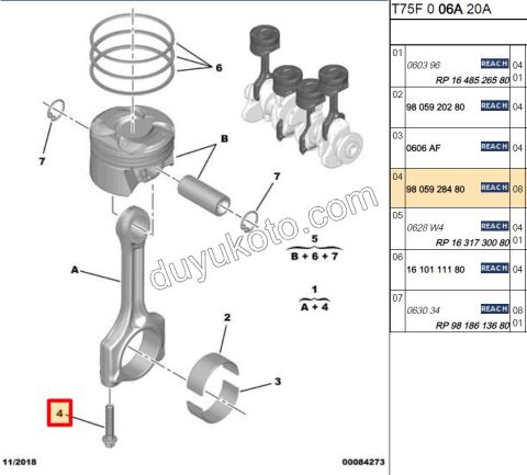 CIVATA PISTON KOL SAPLAMA 1.6THP 200HP 200HP