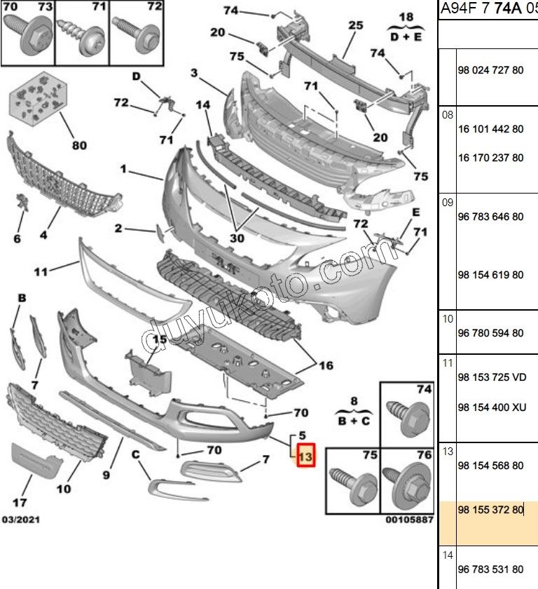 Ön Tampon Alt KısımP20081 SIYAH