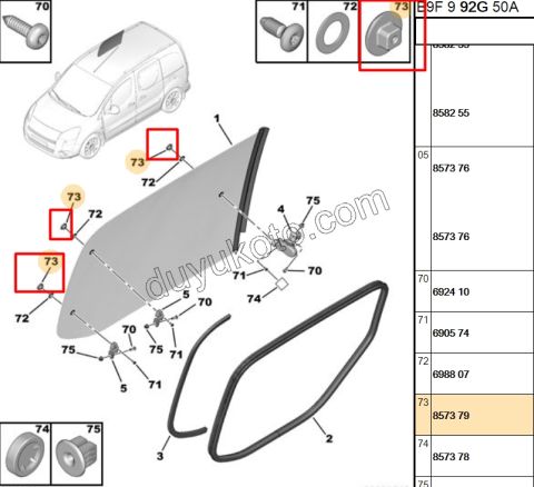 SOMUN ARKA KELEBEK CAM PRT1 PRT2 PRT3 + CIVATA= 6905.74