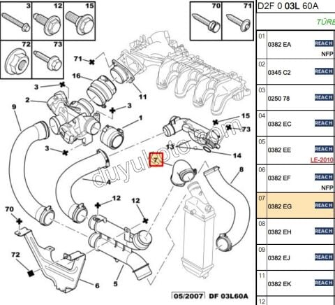 Turbo Hava Hortumu 1.6HDİ Euro4 P407