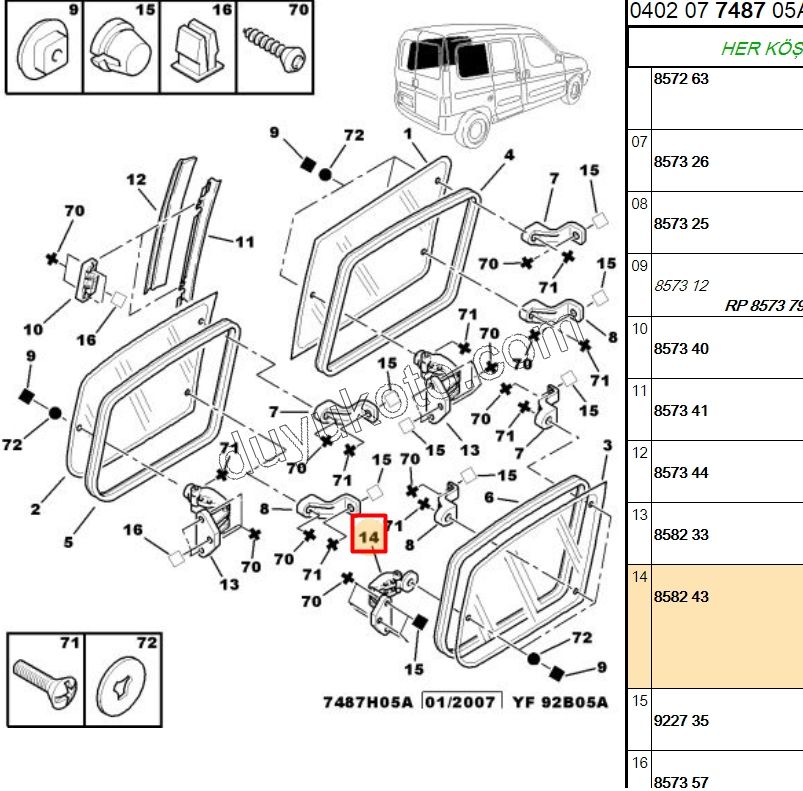 MANDAL MENTESE SURGULU KAPI CAMI KISA HAREKETLI P106 PRT2 3CIVATA