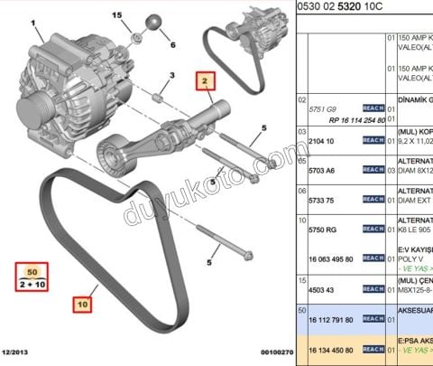 KIT KAYIS ALTER 1.6VTi 120HP