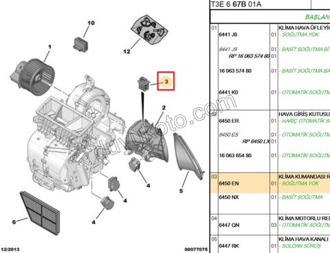 Kalorifer Rezistansı (Klimasız) P206