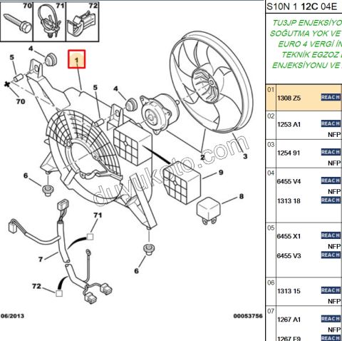 DAVLUMBAZ FAN PLASTIK P106 YM QUIKSILVER (MOTOR 1253.A1)