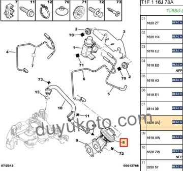 CİTROEN C2 EGR VANASI VAKUM TÜPÜ 1.4HDI 9646335680