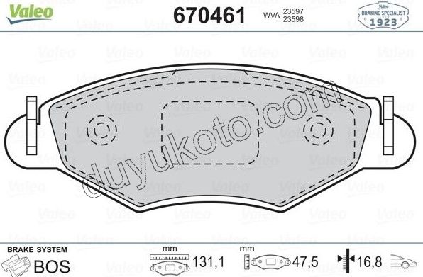 Fren Balatası Ön Tk P206 P206+