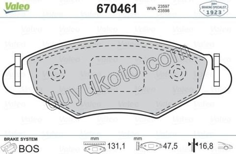 Fren Balatası Ön Tk P206 P206+