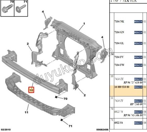DARBE EMICI ON TAMPON RCZ P3081