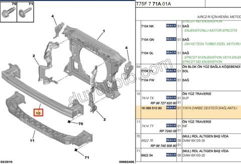 DARBE EMICI ON TAMPON RCZ P3081