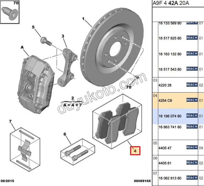 Fren Balatası Ön Tk P2081 DS3