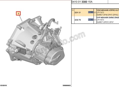 SANZIMAN KOMPLE PRT3 1.6HDİ Euro4 CP17X73