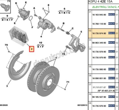 Fren Balatası Arka Tk EXP4