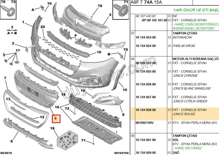 IZGARA ON TAMPON PLAKA ALTI P2081 KIRMIZI
