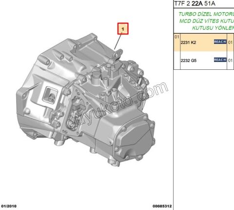 SANZIMAN KOMPLE 1.6HDİ Euro5 6 Vites MCP CP 19X71 DR04 DS55 DS71 DS84