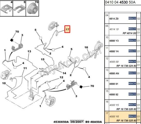 Fren Borusu Arka Sağ PRT3 1.6HDİ Euro5