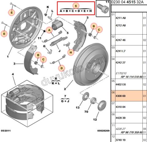 Arka Fren Yay Takımı KAMPANA ABS'li C2 C3 P301