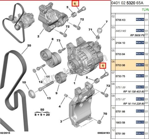 CIVATA ALTERNATOR BAGLANTI HAVSALI