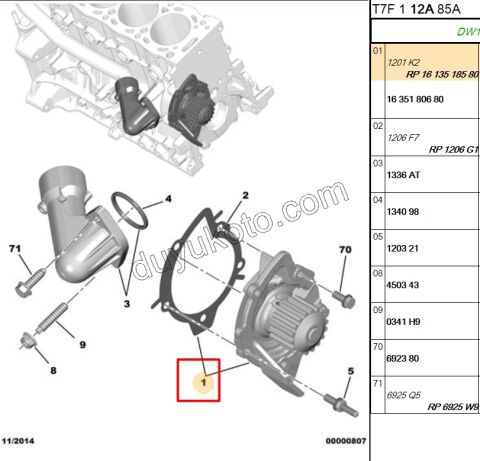 Devirdaim Su Pompası 2.0HDİ 16V 163HP
