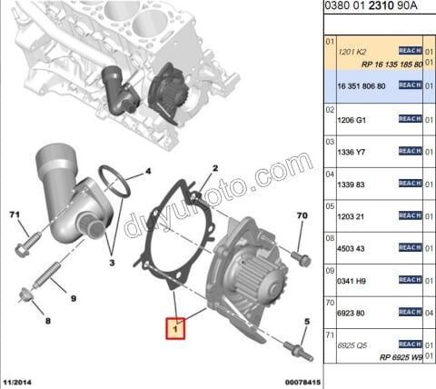 Devirdaim Su Pompası 2.0HDİ 16V 163HP