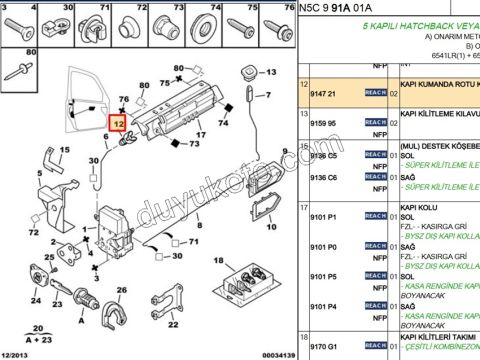 KLIPS KAPI KOLU DIS ACMA TEL BAGLANTI P206 P306 C52