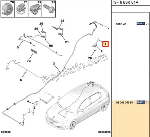 Tavan Anteni Çubuğu P3082