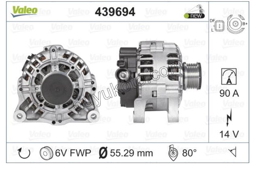 ALTERNATOR Klimalı PRT2 BXR2 DW10 8V