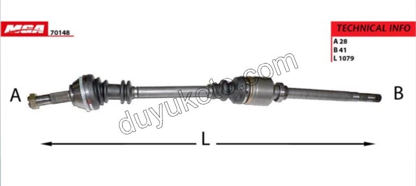 Aks Mili Sağ DCT2 BXR2 14Q 2.0JTD DW10 8V ABS+