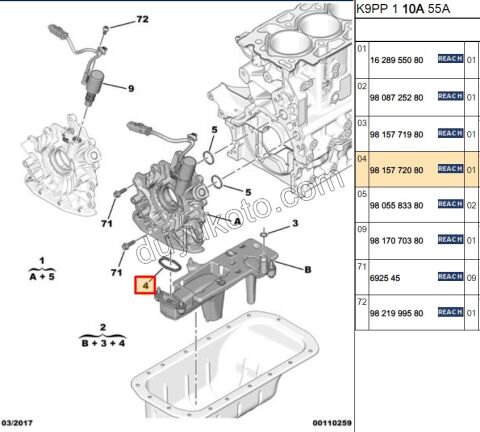 Yağ Pompa Contası (Oringi) Alt 1.5HDİ Euro6