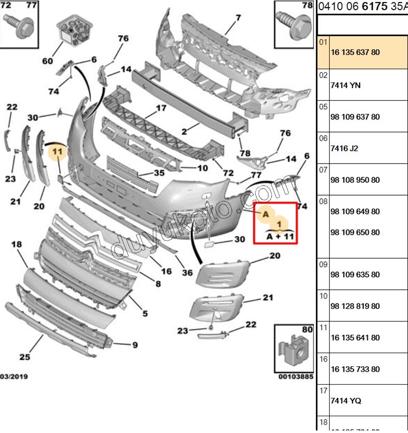 Ön Tampon PRT3MQ BR3MQ1 2015> AST+