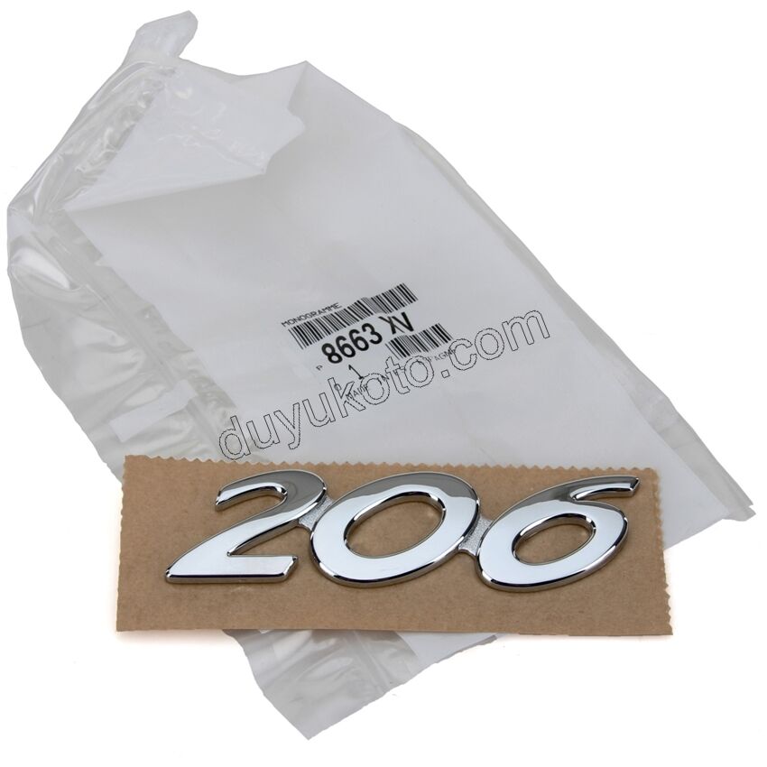 PEUGEOT 206 YAZISI LOGOSU KROM