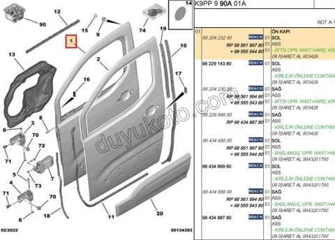 Sol Ön Kapı Komple PRT4