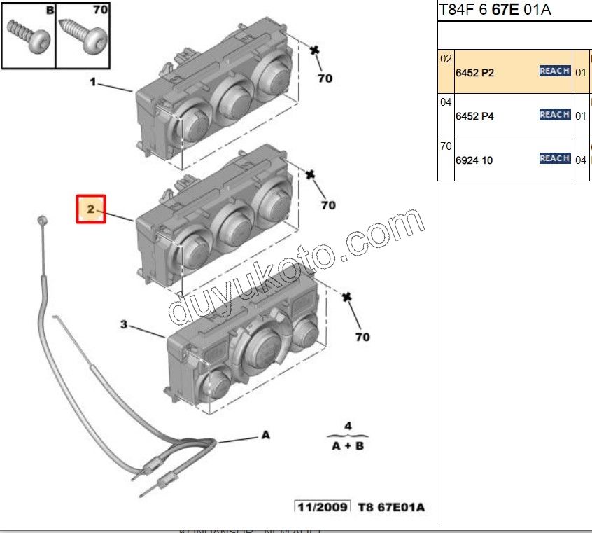 Kalorifer (Klima) Kumanda Paneli P30081