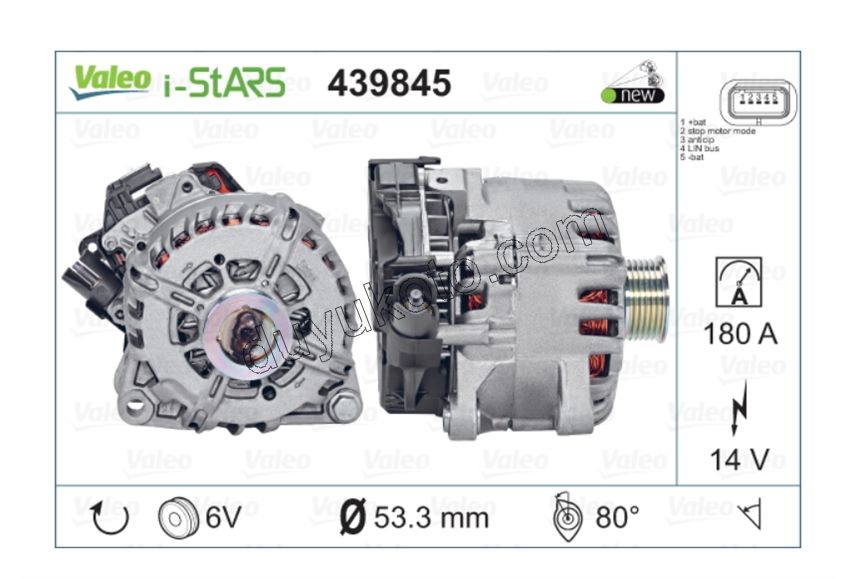 ALTERNATOR S&S 1.6HDİ Euro5 1.6VTi 120HP 12V 180A 9675753680