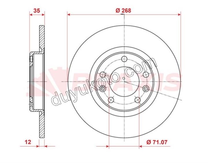 2019> Partner Rifter Berlingo Combo Doblo Proace City Fren Diski Arka Tk P3082 P30082 C4PC2 P408
