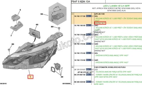 Peugeot 3008 5008 Far Sol (Ledli) 2016/2020