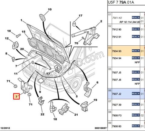 KILIT MOTOR KAPUT BXR2