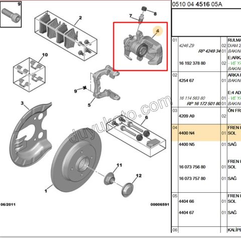 Fren Kaliperi Arka Fren Silindiri Sol P3071