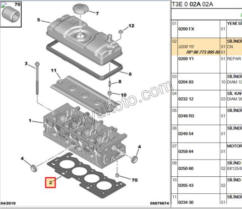 CONTA SILINDIR TU3AE5 TU1A