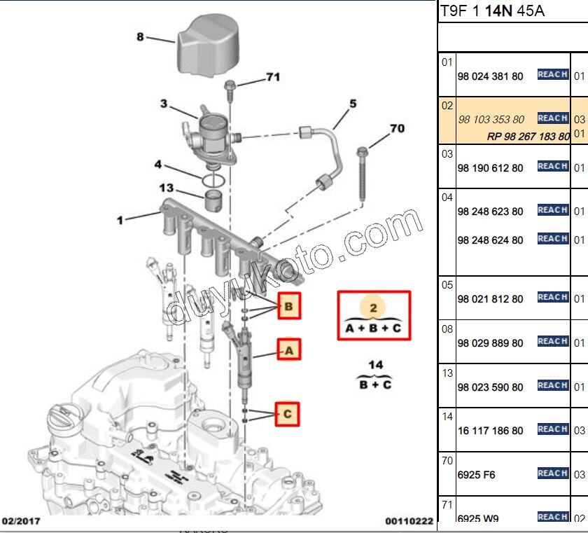 ENJEKTOR 1.2CC 110HP P2081 P20081 P3082 P30081 1.2CC 110/130HP ENO